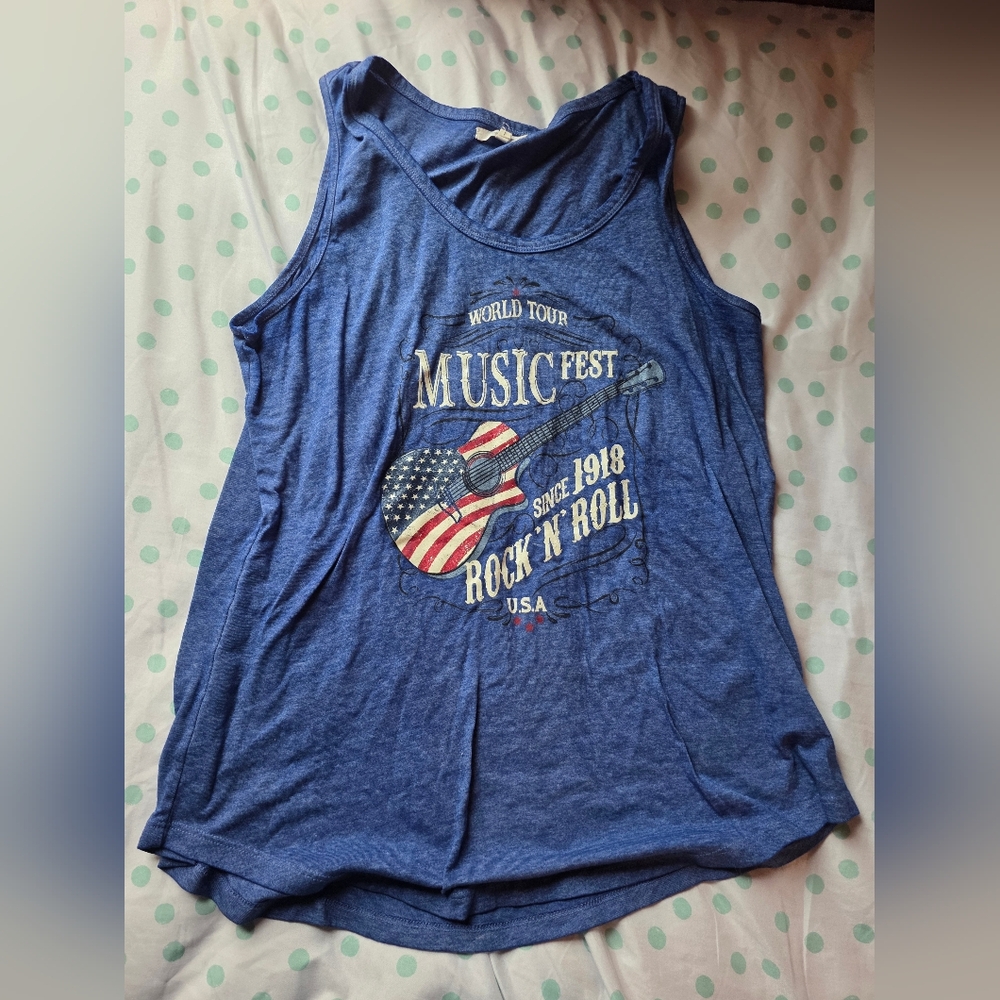 Maurices Blue Graphic Tank Top